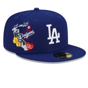 New Era Los Angeles Dodgers City Cluster 59FIFTY Fitted Hat Cap Blue‎